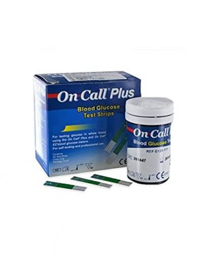 On Call Plus Blood Glucose Test Strips - Model No 394413 - Pack of 50 Strips